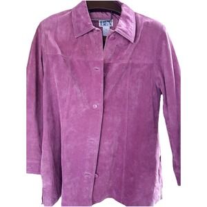 BFA Classics Blazer Womens 2X 100% Leather Pink‎ Barbie Casual Career Jacket